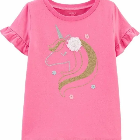 Carter’s Glitter Flower Unicorn Tee - Picture 1 of 3